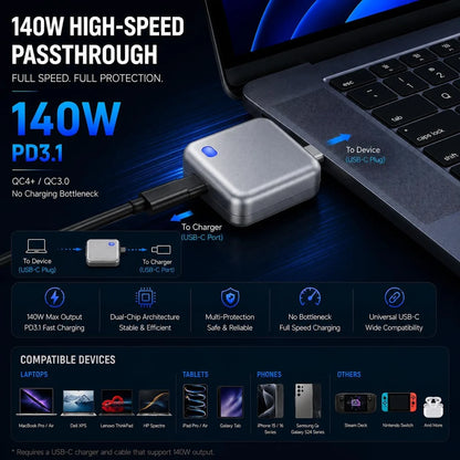 TrendXMart Automatic Charging Disconnector | Smart Auto Power Cut-Off Battery Protector | Type-C to Type-C Fast Charging